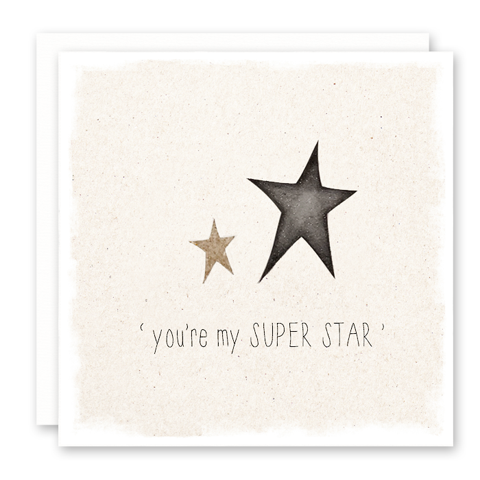 Youre My Superstar Greeting Card Big And Little Star Glitter Opt
