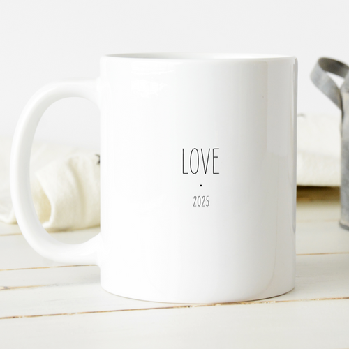 My Word of the year, Yearly intention, ceramic mug, one little word, ceramic coffee cup customizable, personalized, custom, susan case designs