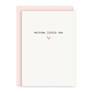 Welcome Little One (pink heart) - Card