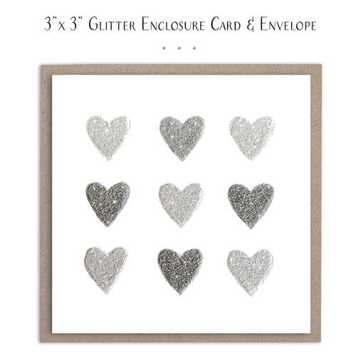 Nine Hearts Glitter - Mini Card