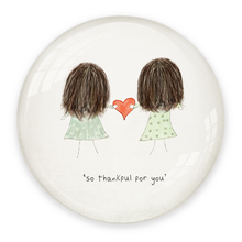 Load image into Gallery viewer, So Thankful For You Paperweight – Crystal Keepsake with Hair Options
