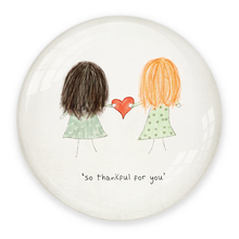 Load image into Gallery viewer, So Thankful For You Paperweight – Crystal Keepsake with Hair Options