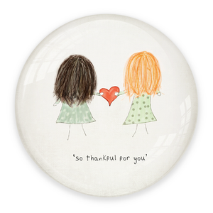 So Thankful For You Paperweight – Crystal Keepsake with Hair Options