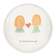 Load image into Gallery viewer, So Thankful For You Paperweight – Crystal Keepsake with Hair Options