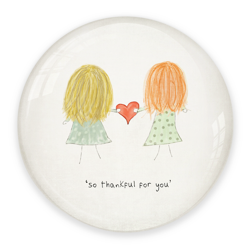 So Thankful For You Paperweight – Crystal Keepsake with Hair Options
