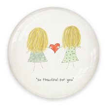 Load image into Gallery viewer, So Thankful For You Paperweight – Crystal Keepsake with Hair Options