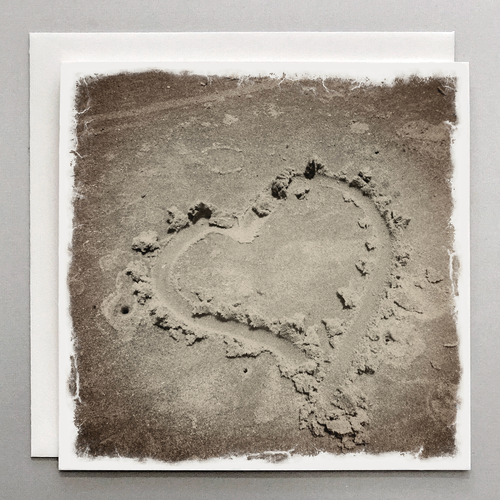 Heart In Sand Coastal Beach Card