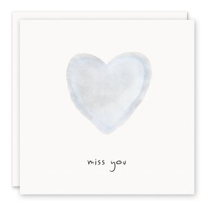 Blue Heart Miss You Card