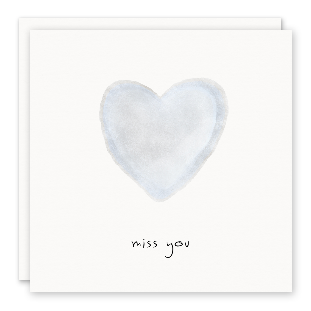 Blue Heart Miss You Card