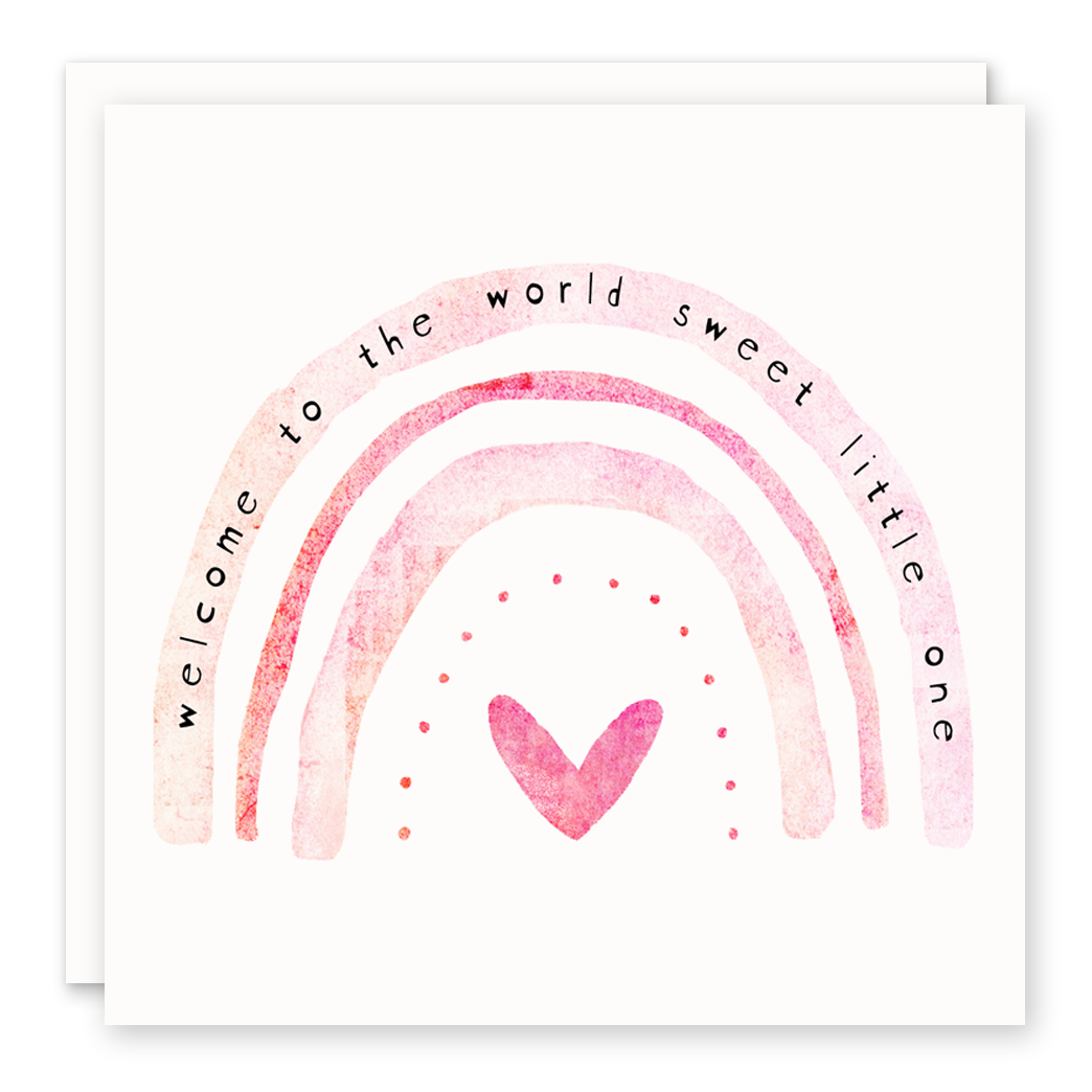 Welcome to the World Little One Card - Pink Welcome to the World Little One Card - Pink