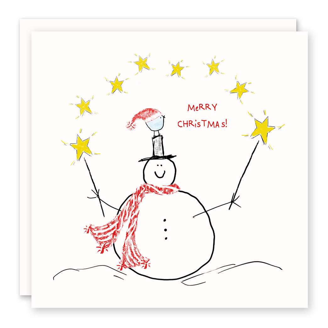 Snowman & Birdie Merry Christmas Card