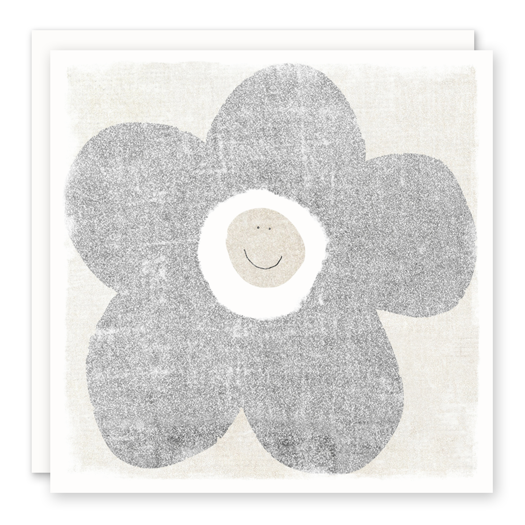 Big Daisy Smiley Happy Face Card - Everyday Card - Thank You Card
