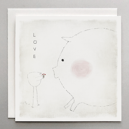 Blushing Pig Card