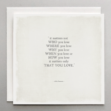 Load image into Gallery viewer, Inspirational John Lennon Quote &quot;Love Matters&quot; Art Card