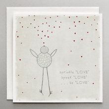 Load image into Gallery viewer, Sprinkle Love, Speak Love, Be Love – Whimsical Bird Greeting Card