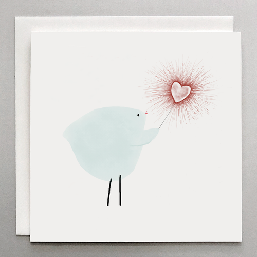 Bird with Heart Sparkler Card
