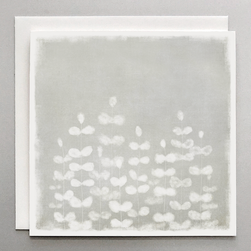 Botanical Card – White Watercolor Ferns on Cotton Art Paper