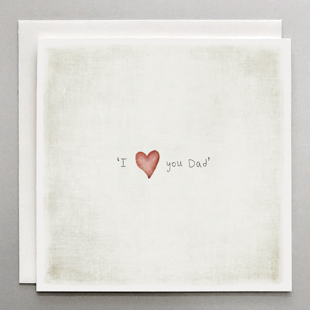 I Love You Dad Card (red heart)