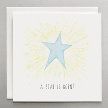 Load image into Gallery viewer, Star Is Born (Blue) Baby Card