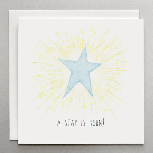 Star Is Born (Blue) Baby Card