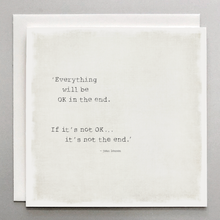 Load image into Gallery viewer, Everything Will Be OK - John Lennon Quote Card