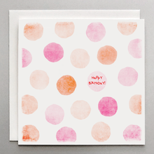 Load image into Gallery viewer, Happy Birthday Pink Orange Polka Dots - Whimsical Birthday Card