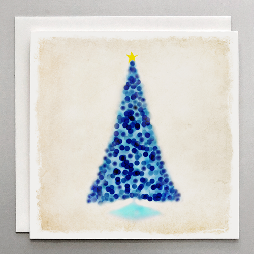 Little Blue Tree with Star - Card