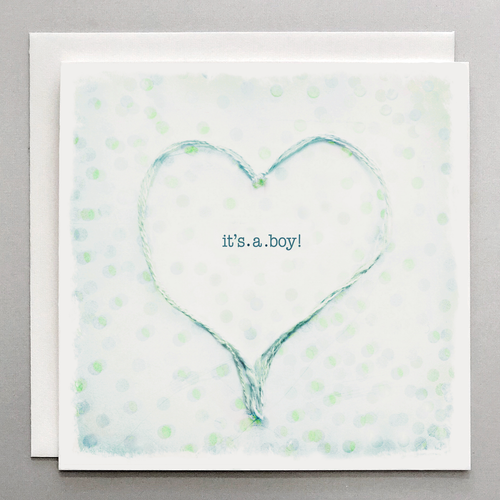 It’s a Boy! – Handmade Newborn Baby Boy Card with Blue Polka Dots