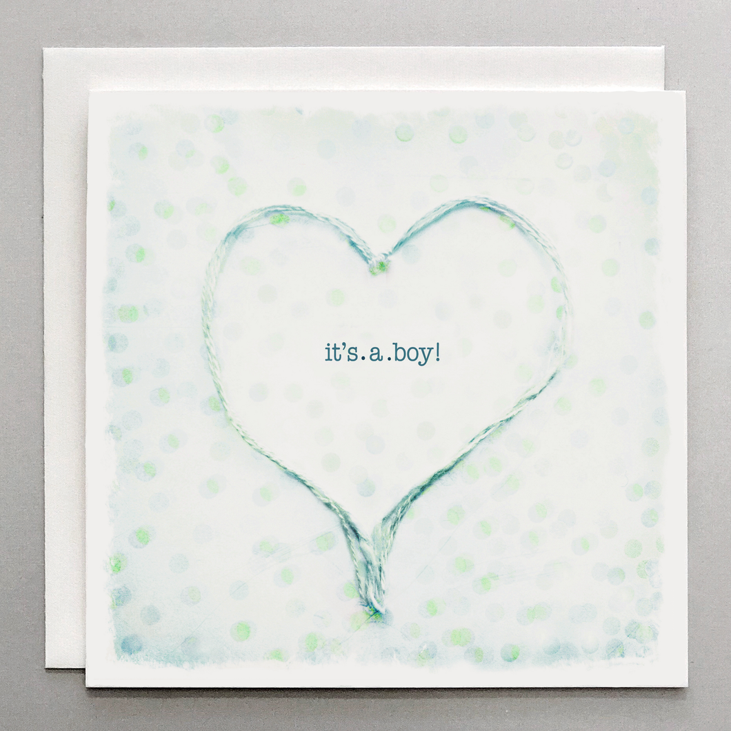 It’s a Boy! – Handmade Newborn Baby Boy Card with Blue Polka Dots