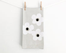 Load image into Gallery viewer, Big White Flowers - Floral Tea Towel - Kitchen Towel