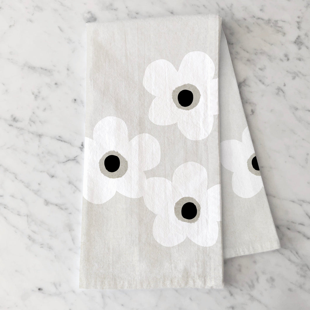 Kitchen Towels, Big white flower