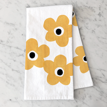 Load image into Gallery viewer, Big Orange Flowers Cotton Kitchen Towel