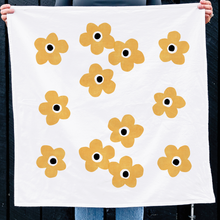 Load image into Gallery viewer, Big Orange Flowers Cotton Kitchen Towel