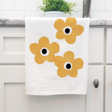 Load image into Gallery viewer, Big Orange Flowers Cotton Kitchen Towel