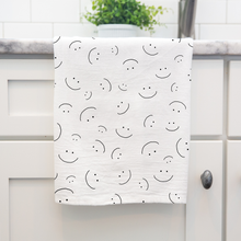 Load image into Gallery viewer, A Whole Lotta Happy Smiley Face Tea Towel | Cotton Kitchen Towel