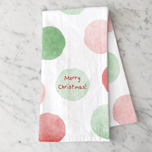 Merry Christmas kitchen towel, holiday hostess gift, christmas tabletop, tea towel, susan case designs