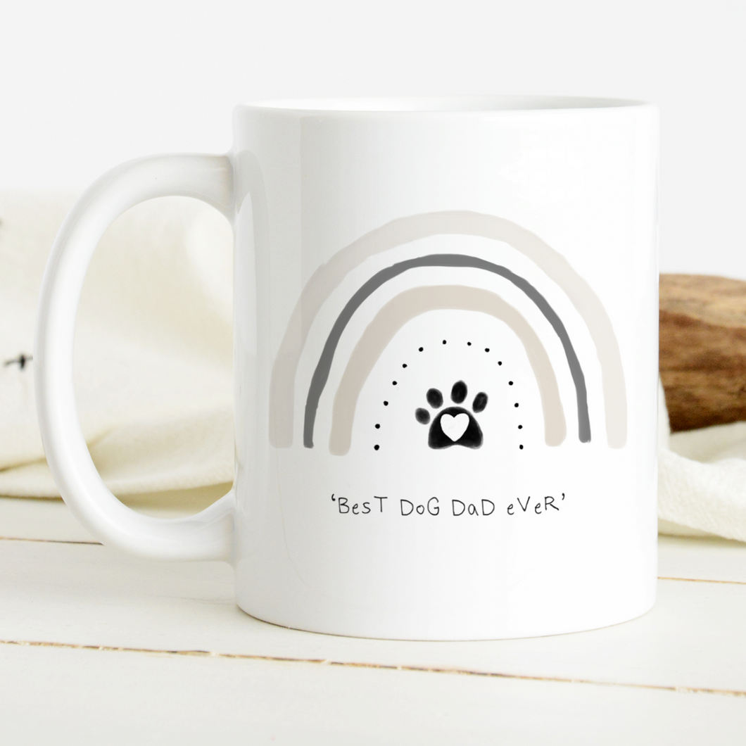 Personalized Best Dog Dad Ever Rainbow Mug