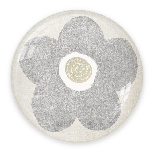Rustic Gray Flower Crystal Paperweight – Spiral Glitter Center