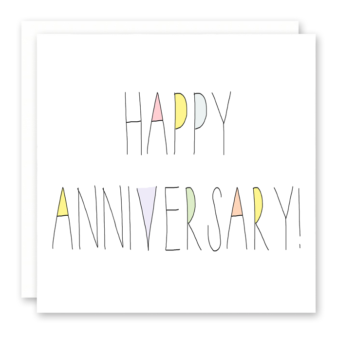 HAPPY ANNIVERSARY CARD, Anniversary Card for Couple - Parents - Husband - Wife - Boyfriend - Girlfriend, Colorful Handmade Card