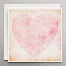 Load image into Gallery viewer, Love &amp; Thank You Card – Pink Heart Square Handmade Cotton Card