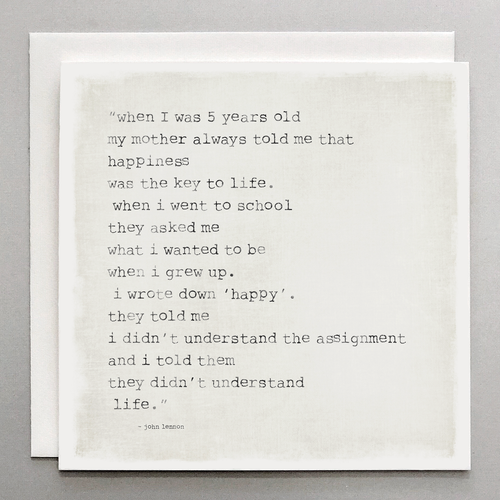 When I Was Five... Happiness Card