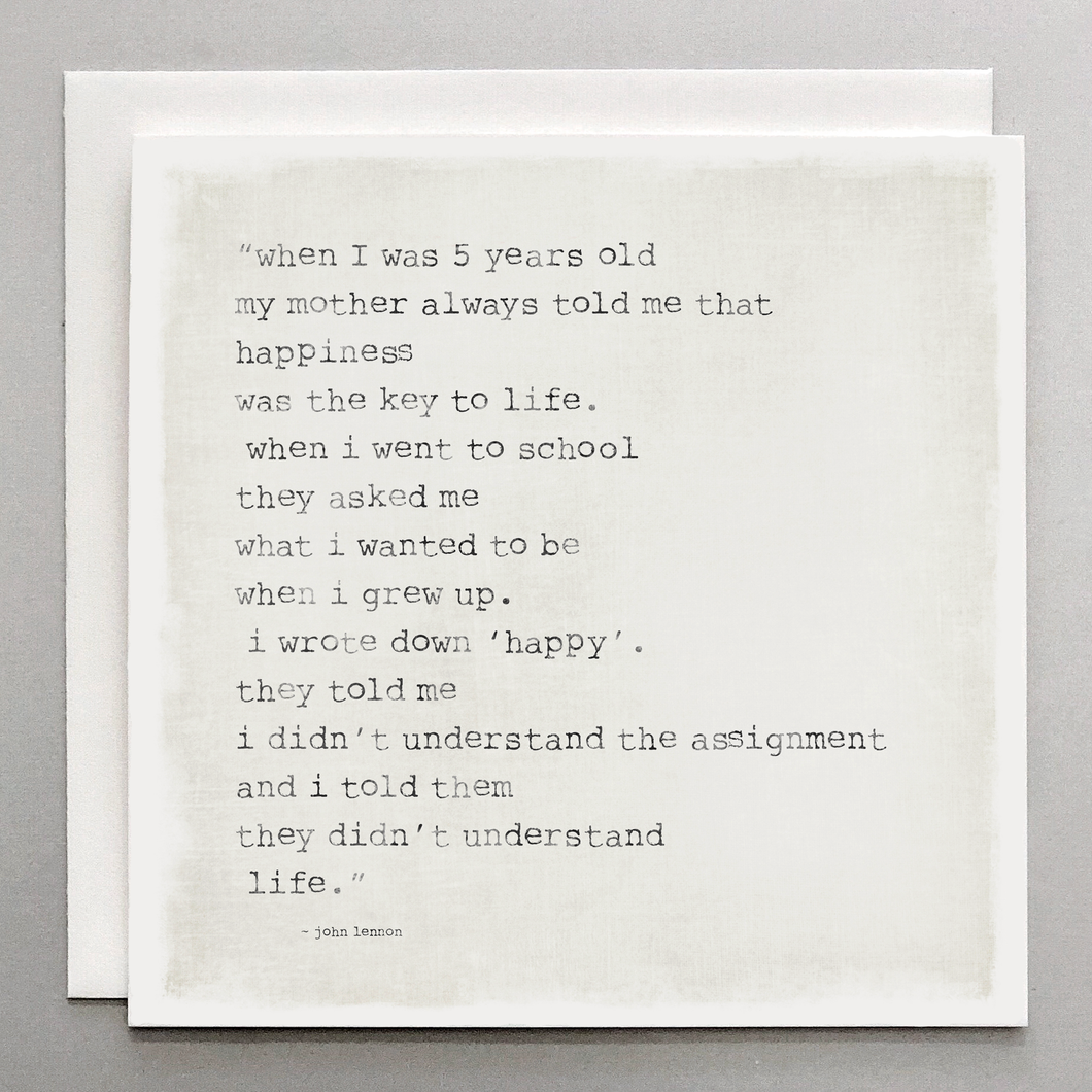 When I Was Five... Happiness Card