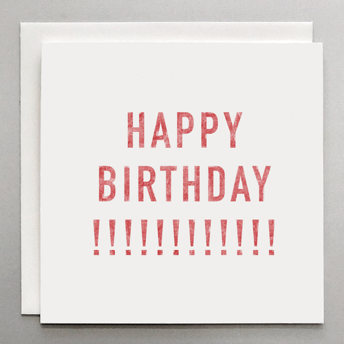 Vintage Red Happy Birthday Card