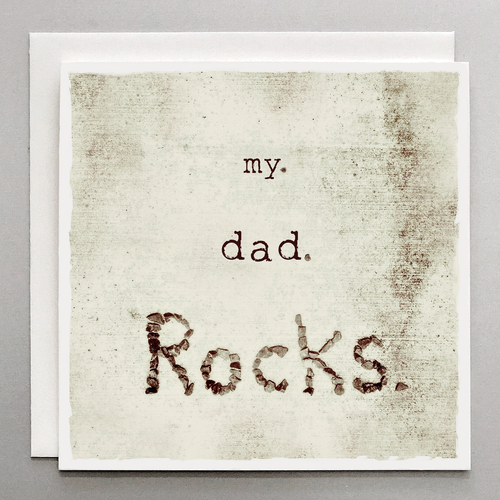 Father’s Day Card – My Dad Rocks | Whimsical Rock Art Cotton Paper