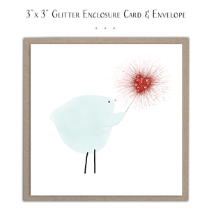 Bird with Heart Sparkler - Mini Card