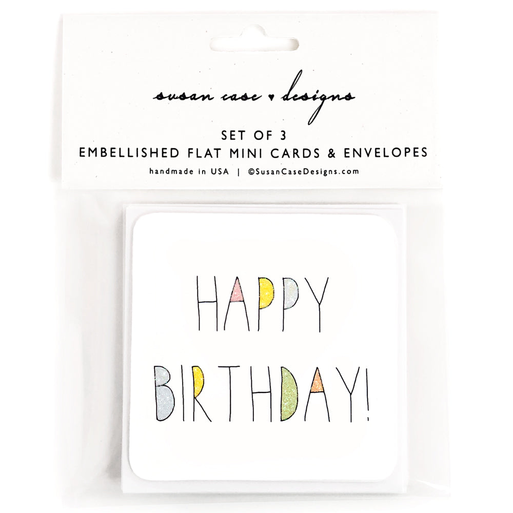 Birthday Enclosure Cards / Mini Cards / Birthday Cards / Birthday Gift Tags