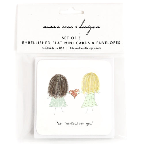 Gift Enclosure Cards for Sister, Best Friend, Maid of Honor, Bridesmaid by Susan Case Designs