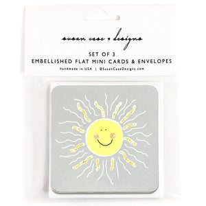 Happy Face Sunshine Gift Enclosure Cards, Gift Tags, Mini Cards