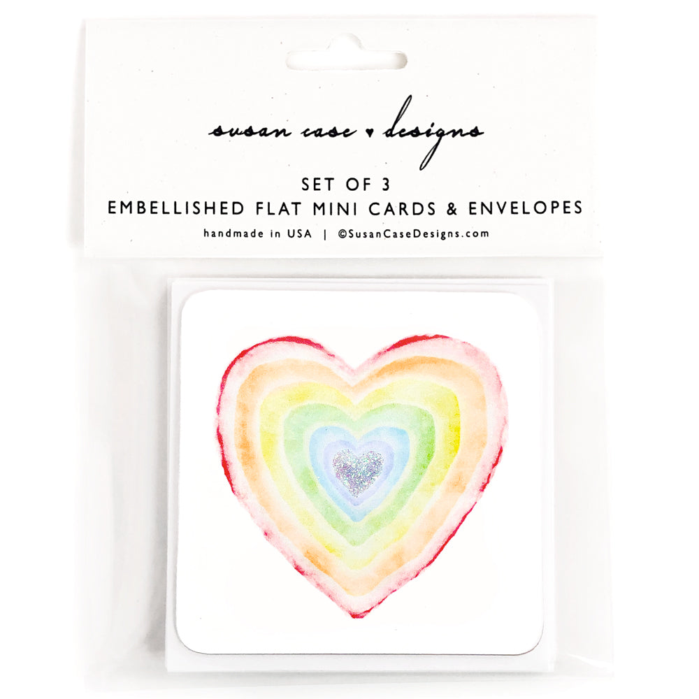Rainbow Heart Cards | Rainbow Baby Cards | Susan Case Designs