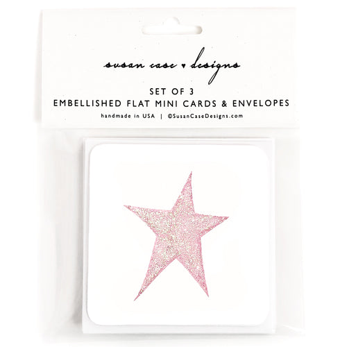 Baby Gift Enclosure Cards / Gift Tags / Pink Glitter Star